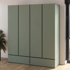 Armadio 180x210h cm 4 ante con 2 cassetti verde Lolla