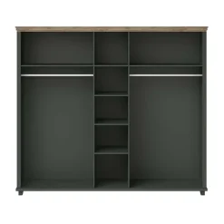 Armadio 246x216h cm 5 ante con specchio verde quercia Texel