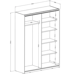 Armadio 150x210h cm 2 ante con specchio bianco opaco Pascal Gihome®