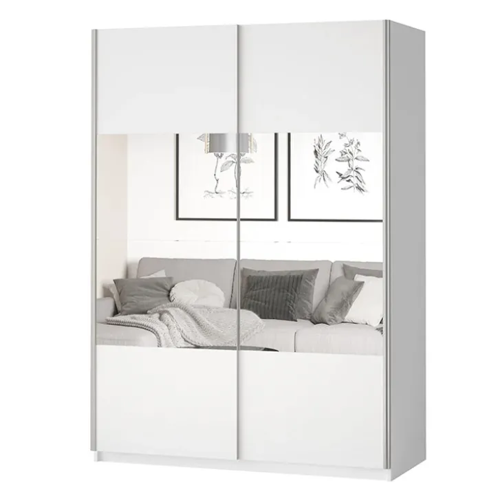 Armadio 150x210h cm 2 ante con specchio bianco opaco Pascal Gihome®