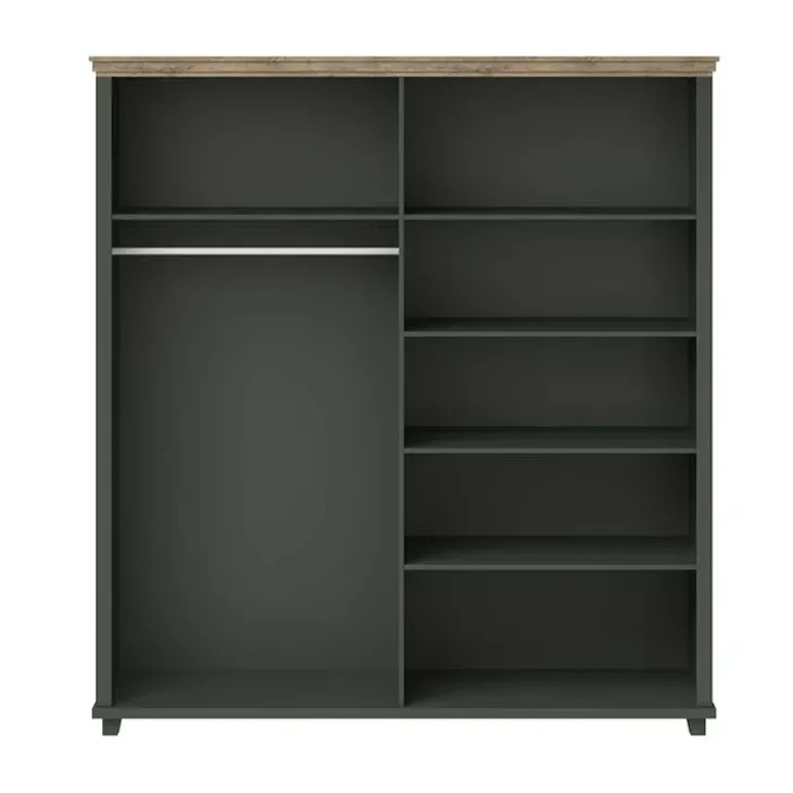 Armadio 200x216h cm 4 ante con specchio verde quercia Texel