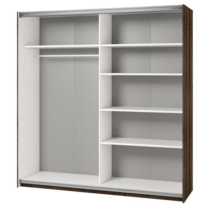 Armadio 200x210h cm 2 ante con specchio rovere scuro Lisbona Gihome®