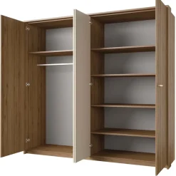 Armadio 228x215h cm 4 ante con specchio rovere beige Ama