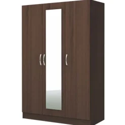 Armadio 120x181h cm 3 ante con specchio moderno wengè Sorrento