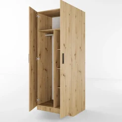Armadio 80x191h cm 2 ante design rovere rustico Leopardi
