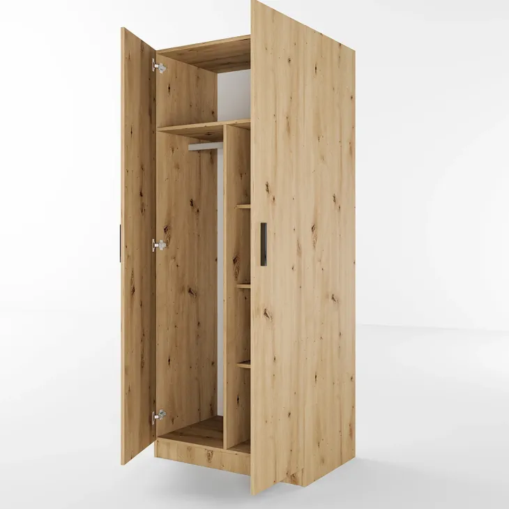Armadio 80x191h cm 2 ante design rovere rustico Leopardi