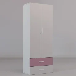 Armadio 80x200h cm 2 ante e 2 cassetti cashmere rosa Colorful