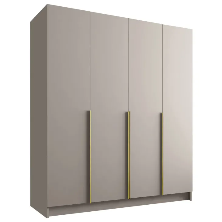 Armadio 200x215h cm 4 ante moderno beige oro Glammy 4