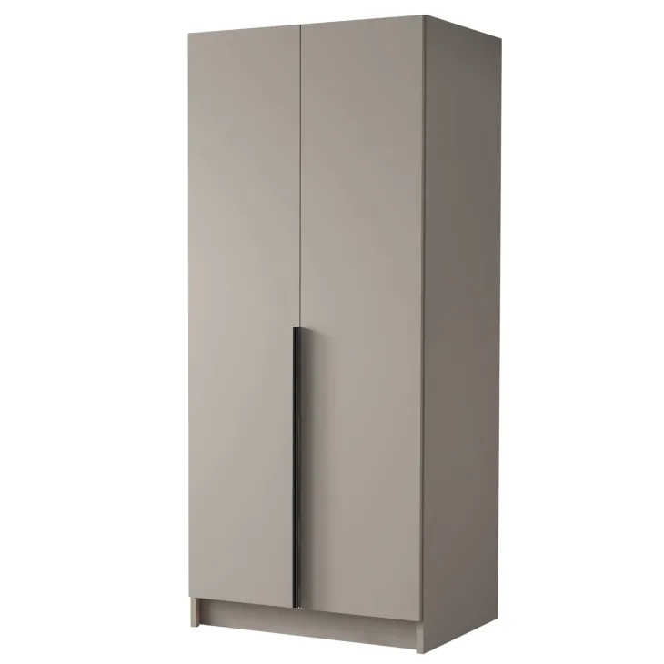 Armadio 100x215h cm 2 ante moderno beige nero Glammy 2