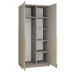 Armadio 100x215h cm 2 ante moderno beige oro Glammy 2