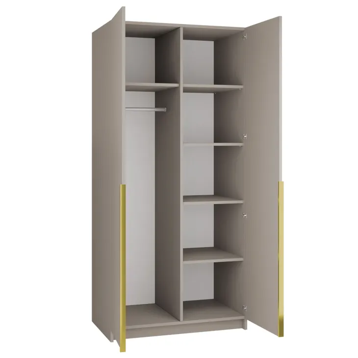 Armadio 100x215h cm 2 ante moderno beige oro Glammy 2