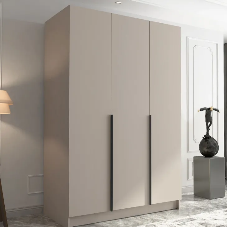 Armadio 150x215h cm 3 ante moderno beige nero Glammy 3