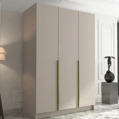 Armadio 150x215h cm 3 ante moderno beige oro Glammy 3