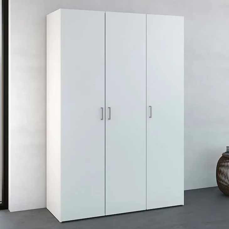 Armadio 116x176h cm 3 ante moderno bianco opaco Light Gihome®