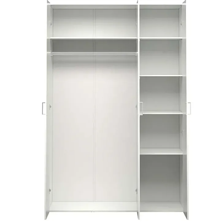 Armadio 116x176h cm 3 ante moderno bianco opaco Light Gihome®