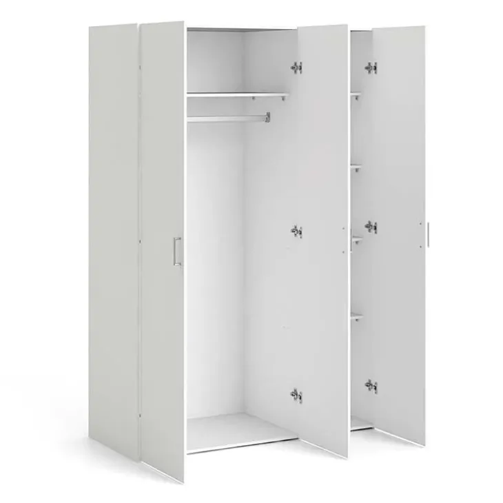 Armadio 116x176h cm 3 ante moderno bianco opaco Light Gihome®