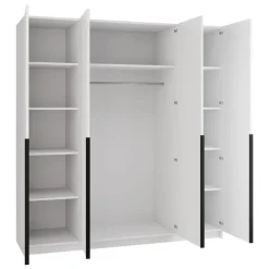 Armadio 200x215h cm 4 ante moderno bianco nero Glammy 4