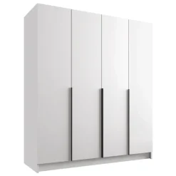 Armadio 200x215h cm 4 ante moderno bianco nero Glammy 4