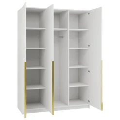 Armadio 150x215h cm 3 ante moderno bianco oro Glammy 3