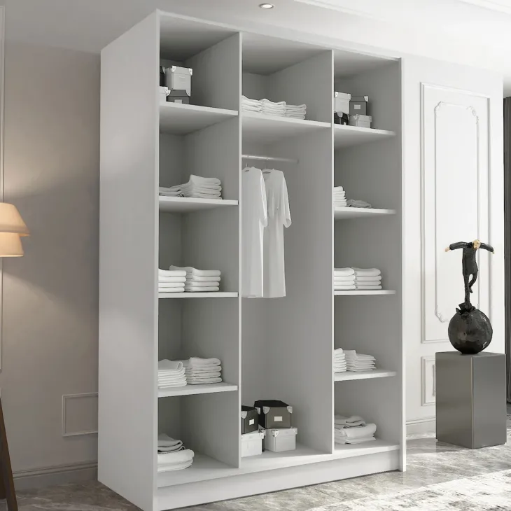Armadio 150x215h cm 3 ante moderno bianco oro Glammy 3