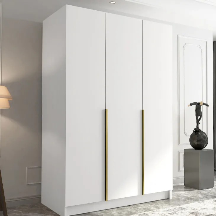 Armadio 150x215h cm 3 ante moderno bianco oro Glammy 3
