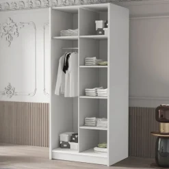 Armadio 100x215h cm 2 ante moderno bianco nero Glammy 2