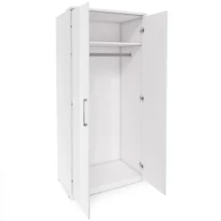 Armadio 90x217h cm 2 ante moderno bianco opaco e lucido Naper