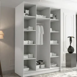 Armadio 150x215h cm 3 ante moderno bianco nero Glammy 3