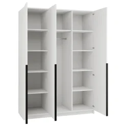 Armadio 150x215h cm 3 ante moderno bianco nero Glammy 3