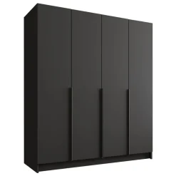 Armadio 200x215h cm 4 ante moderno nero Glammy 4