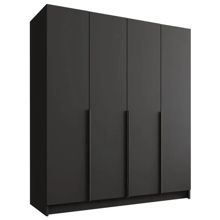 Armadio 200x215h cm 4 ante moderno nero Glammy 4