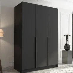 Armadio 150x215h cm 3 ante moderno nero Glammy 3