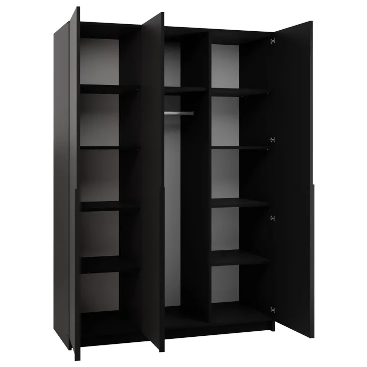 Armadio 150x215h cm 3 ante moderno nero Glammy 3