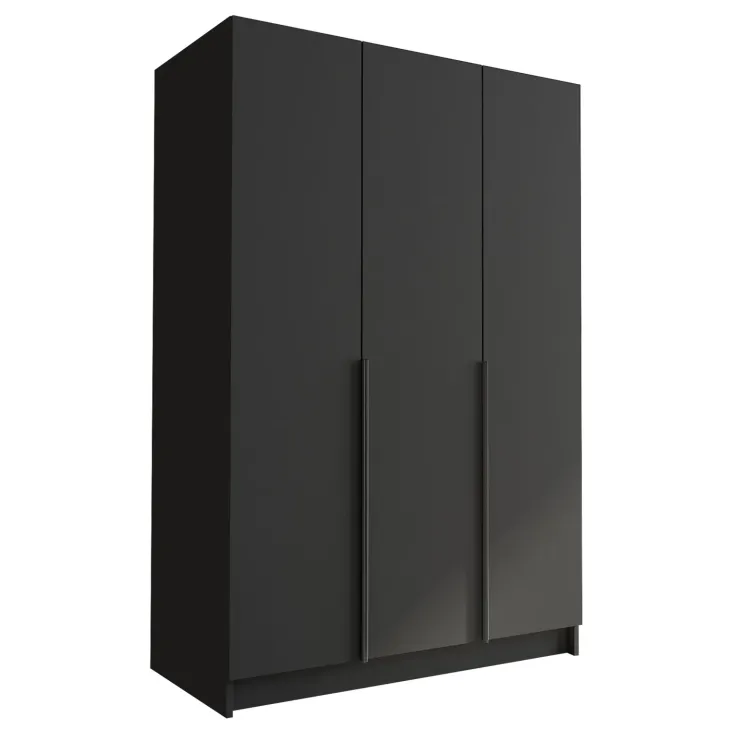 Armadio 150x215h cm 3 ante moderno nero Glammy 3