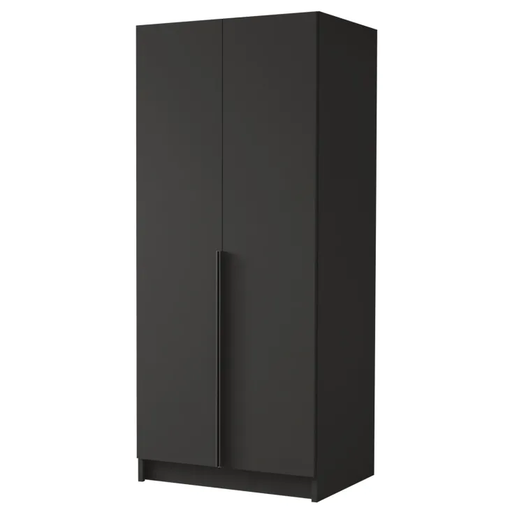 Armadio 100x215h cm 2 ante moderno nero Glammy 2