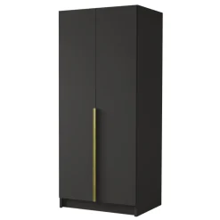 Armadio 100x215h cm 2 ante moderno nero oro Glammy 2