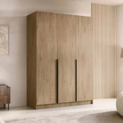 Armadio 150x215h cm 3 ante moderno rovere nero Glammy 4