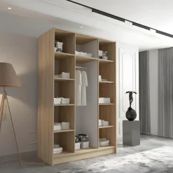 Armadio 150x215h cm 3 ante moderno rovere nero Glammy 4
