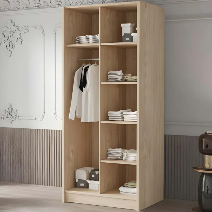 Armadio 100x215h cm 2 ante moderno rovere nero Glammy 4