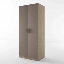 Armadio 80x191h cm 2 ante moderno rovere scuro marrone Ilario
