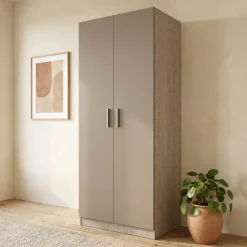Armadio 80x191h cm 2 ante moderno rovere scuro marrone Ilario