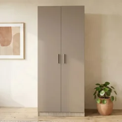 Armadio 80x191h cm 2 ante moderno rovere scuro marrone Ilario