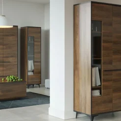 Armadio 91x185h cm 4 ante 5 ripiani noce Line