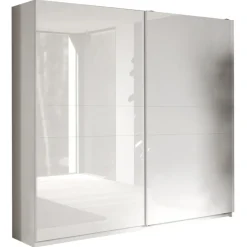 Armadio 257x230h cm 2 ante scorrevoli bianco lucido Clappy