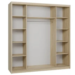 Armadio 200x215h cm 3 ante scorrevoli con specchio rovere sonoma Silven