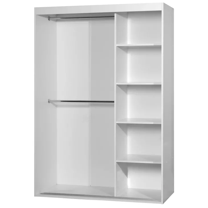 Armadio 120x205h cm 2 ante scorrevoli con specchio bianco Boselia