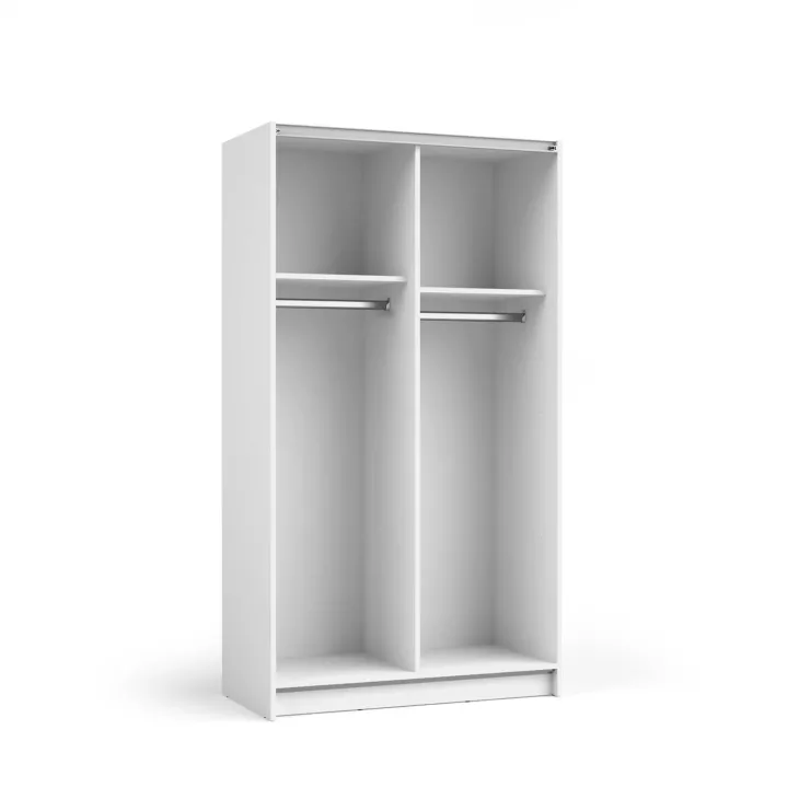 Armadio 100x182h cm 2 ante scorrevoli con specchio bianco Medora