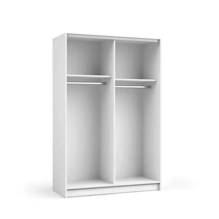 Armadio 120x182h cm 2 ante scorrevoli con specchio bianco Medora