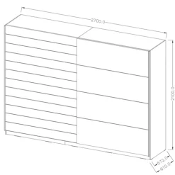 Armadio 270x210h cm 2 ante scorrevoli bianco opaco rovere Nexus Gihome®