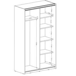 Armadio 120x210h cm 2 ante scorrevoli con specchio bianco opaco Pascal Gihome®